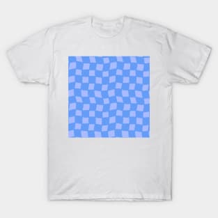 Abstract Checker Board - blue and periwinkle T-Shirt